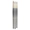 Da Vinci Maestro Kolinsky Brushes - Set of 3, Series 11 Full Belly Round, Short Handle